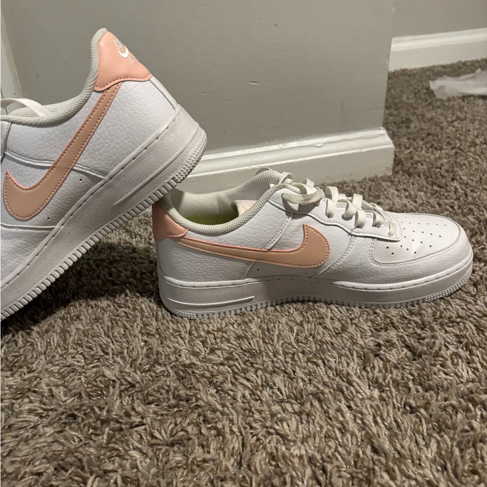 Nike Air Force 1 White and Pink Sneakers. Like New